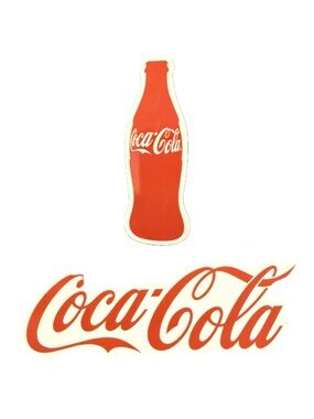 Vintage Coca-Cola Script Logo & Bottle Sticker Lot Coke Advertising Decal